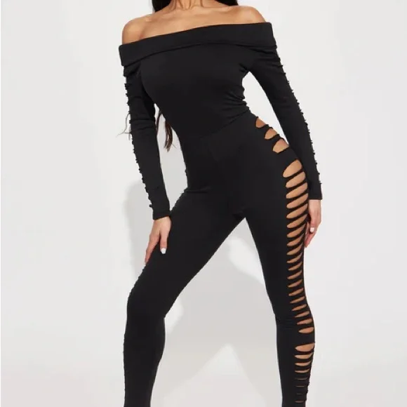 Saint Laurent Black Cut-Out Jumpsuit New edgy